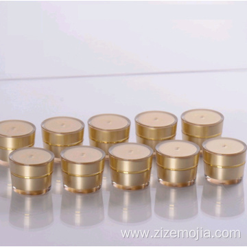 Round Cosmetic Gold Acrylic Jar 5ml For Cream